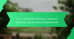4-1-4-1 Formação Defensiva: Cobertura defensiva, Jogo de apoio, Adaptabilidade
